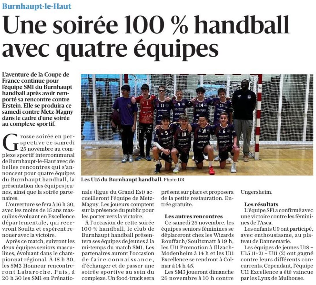 Une soirée 100% Handball avec quatre équipes